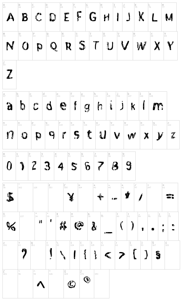 Warpspeed 9 font map